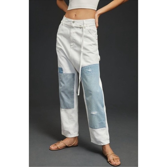 Free People Denimist Carpenter Drop Pants Jean Utility Baggy Low Rise Pants 25 - Picture 1 of 11